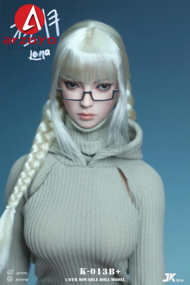 JKTOYS K-013 1/6 レナ ヘッドスカルプト メガネ付き