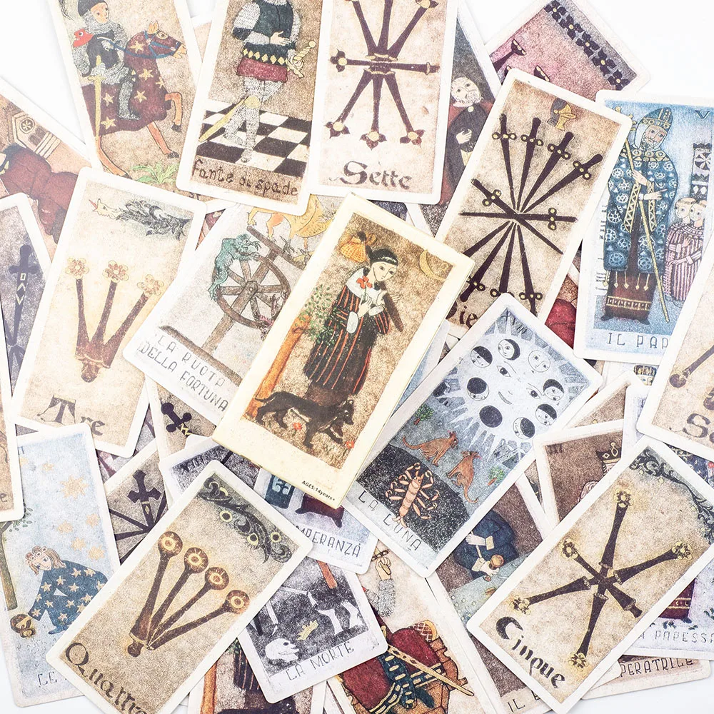 78-Card Deck Italian Hand-Painted Style Tarot Cards – La Corte Dei