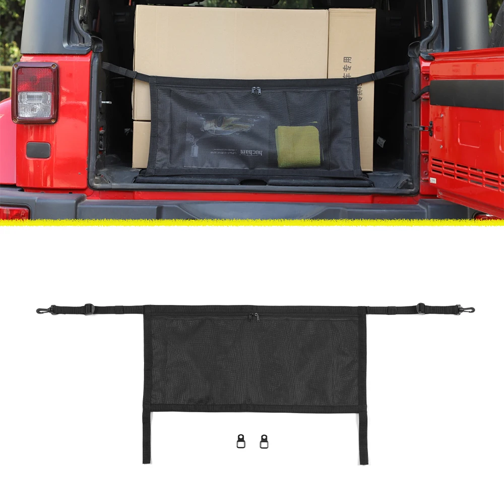 Rear Trunk Cargo Luggage Mesh Storage Organizer Net for Jeep Wrangler JK 2007-2017 Rubicon Sahara Sport Unlimited Car Accessory