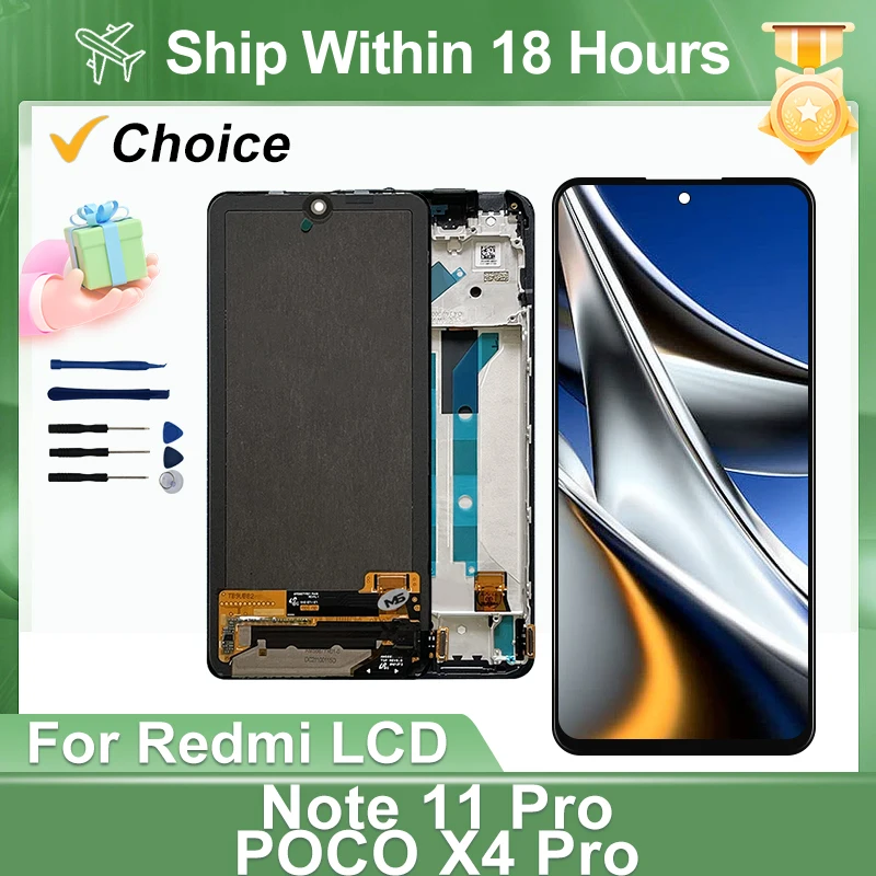 Choice AMOLED For Xiaomi POCO X4 PRO 5G LCD Display 2201116PG Digitizer For Xiaomi Poco X4 Pro Display Replacement Parts