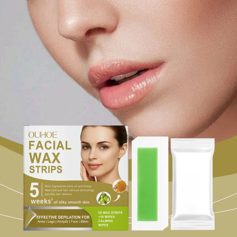 

Professional Hair Removal Wax Strips - Quick & Painless Facial Hair Remover | Flawless Non-Woven Waxing Strips for Smooth Skin