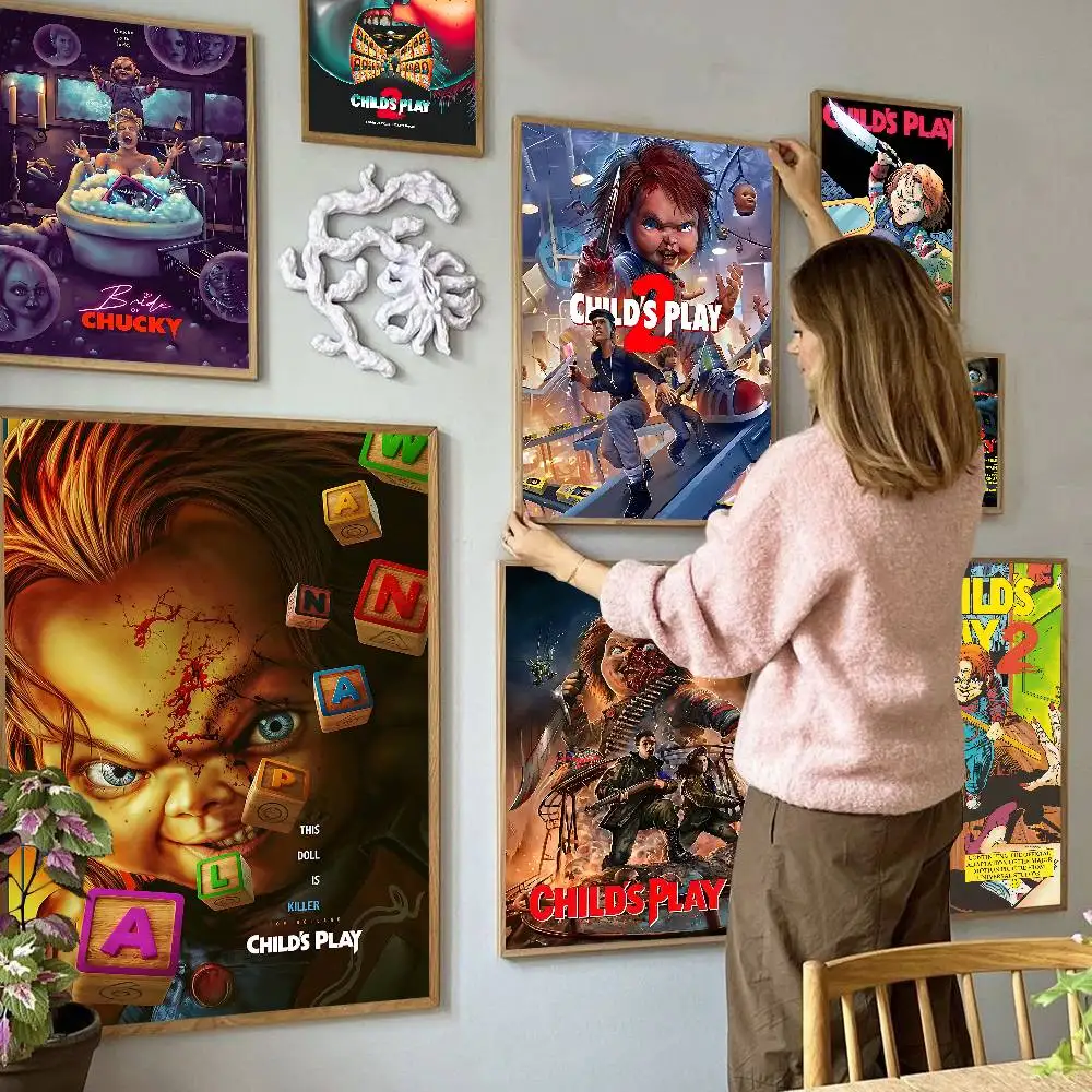 Classic Chucky Horror Movie Vintage Posters Sticky Vintage Room Home Bar Cafe Decor Kawaii Room Decor