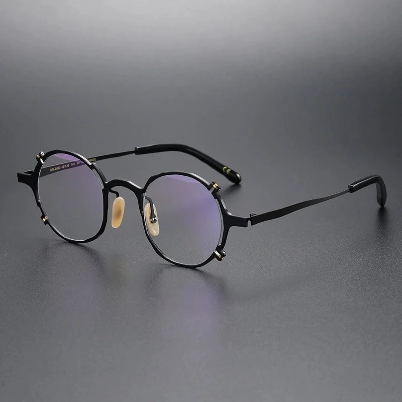 Belight Optical Japan Asimmetry Design Steam Punk Design Occhiali da vista retrò in titanio con montatura per occhiali MM0083