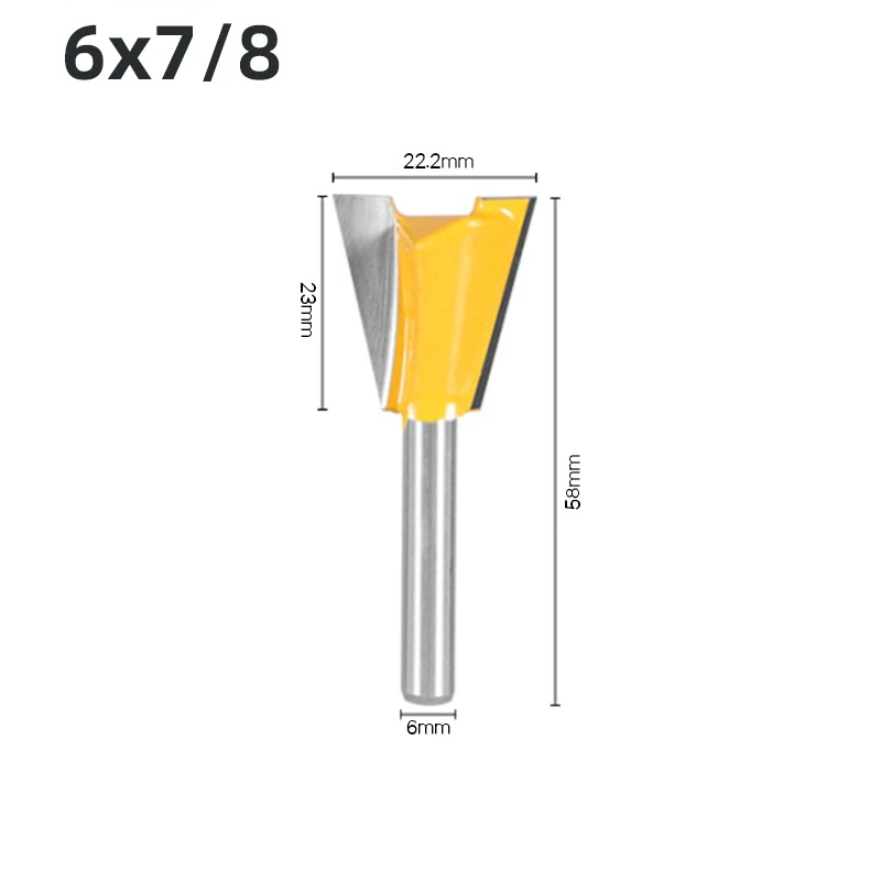 ALLSOME 6 Pcs 6mm Shank Dovetail Joint Router Bits Set Woodworking Engraving Bit Milling Cutter For Carpenter Grooving Tool