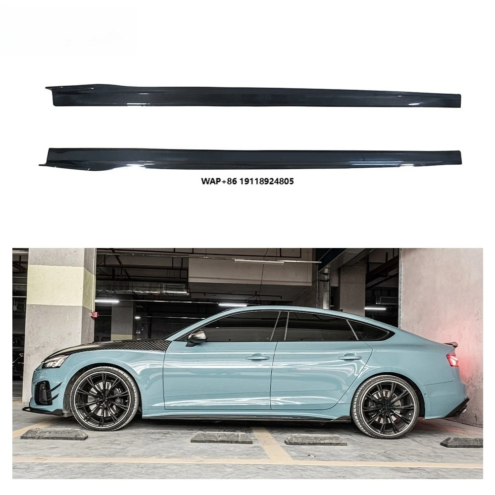 ODM/OEM Dry Carbon Fiber Universal Car Side Skirts Extension for-Audi A5 S5 B9 PA 2020-2023 Body Kit