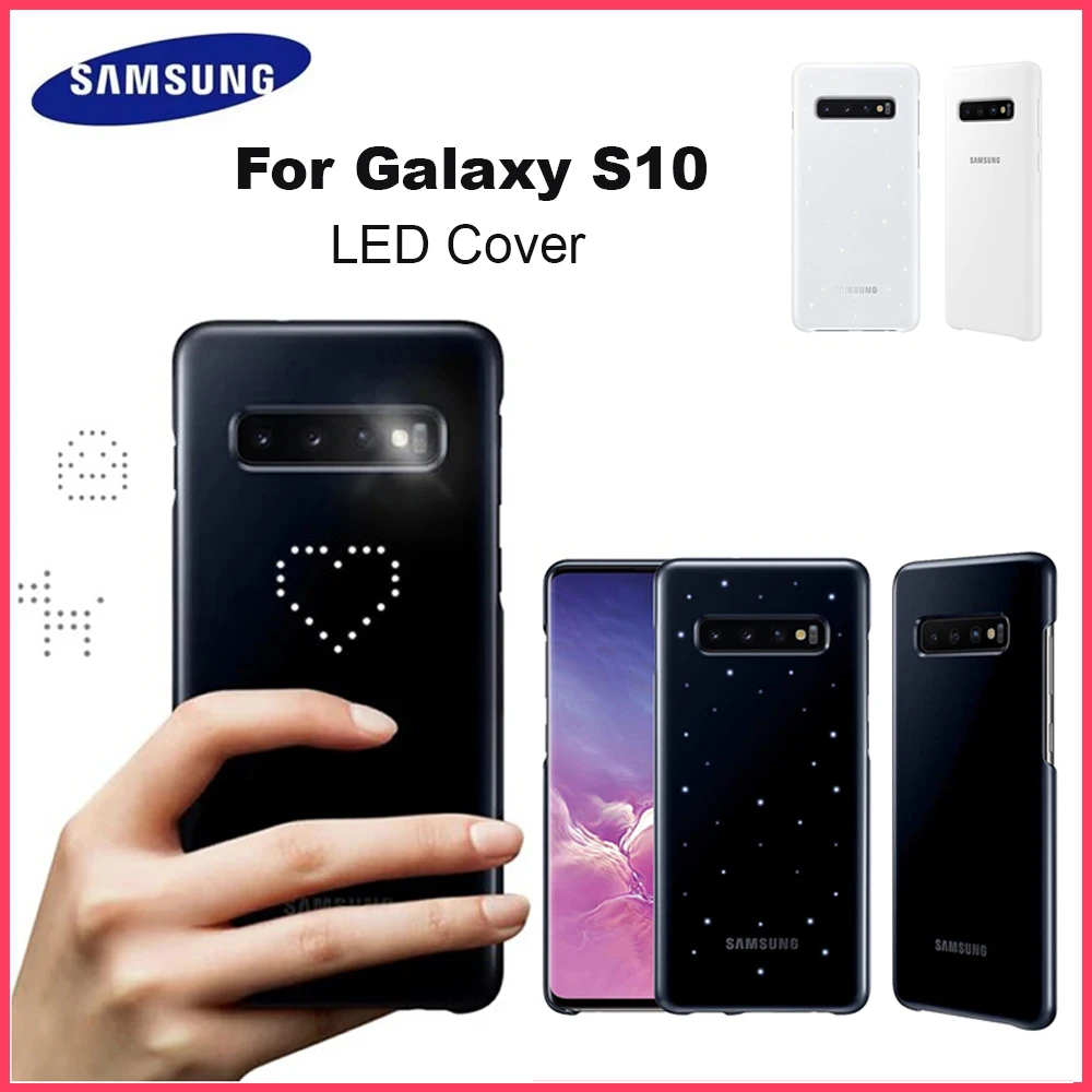 Funda LED inteligente original de SAMSUNG para Samsung Galaxy S10 SM-G9730, funda para teléfono inteligente con efecto de iluminación LED emocional