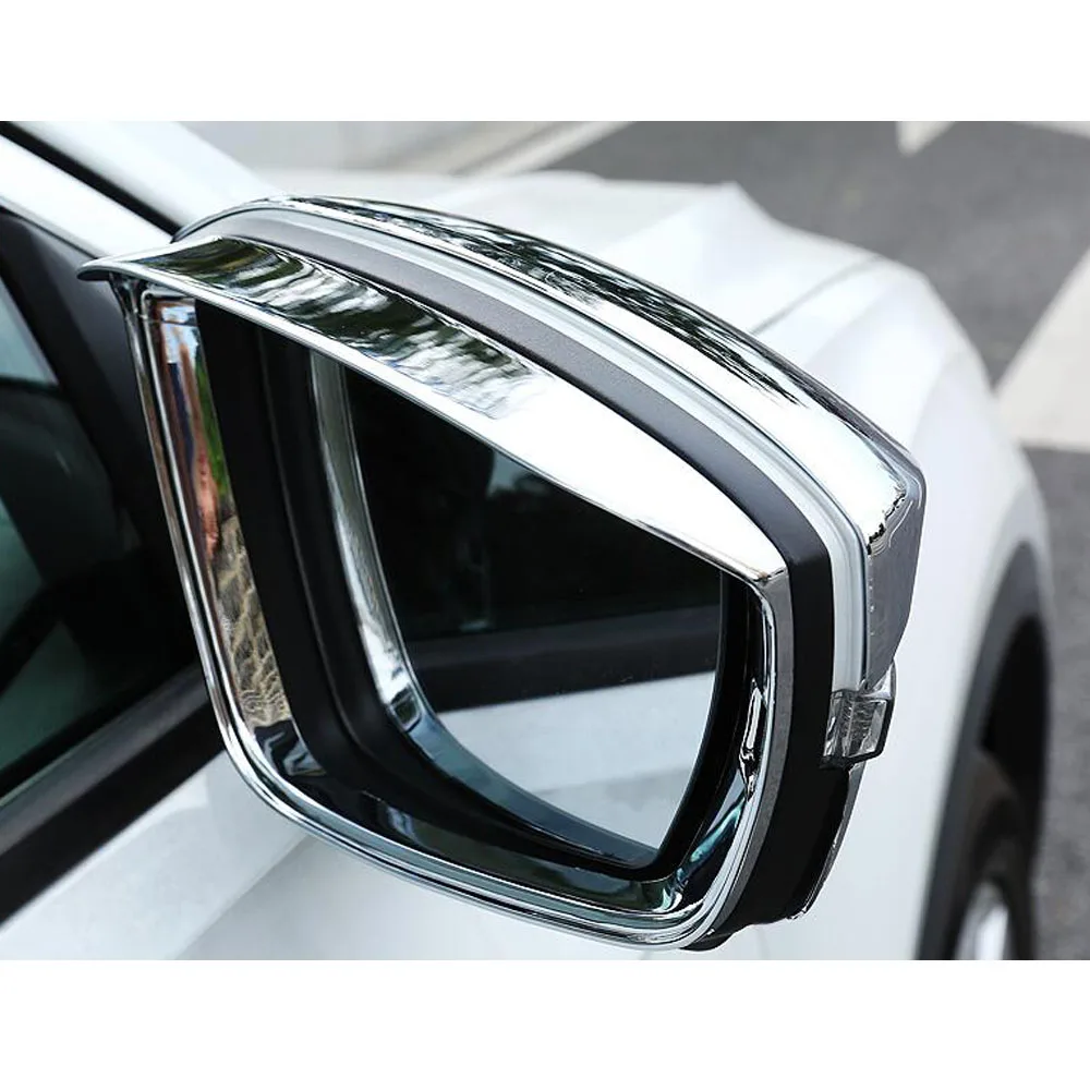 For Volkswagen VW T-ROC TROC 2017 2018 2019 2020 2021 Rear Rearview Glass Mirror Rain Eyebrow Shield Sun Visor Shade ABS Chrome