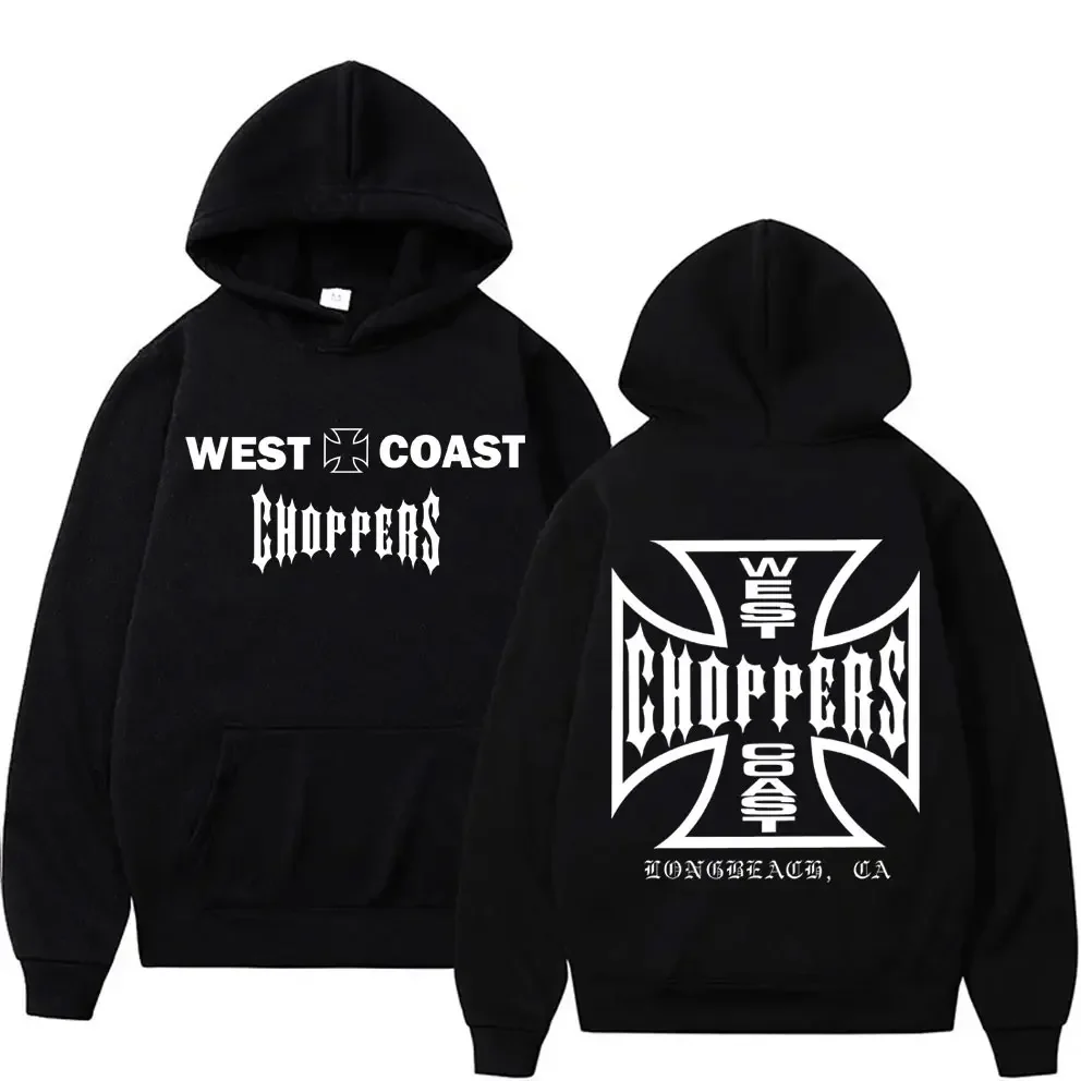 West Coast Choppers Cross Logo Graphics Hoodie Men Women Fleece Cotton Oversized Hoodies Male Fashion Gothic Vintage Sweatshirt