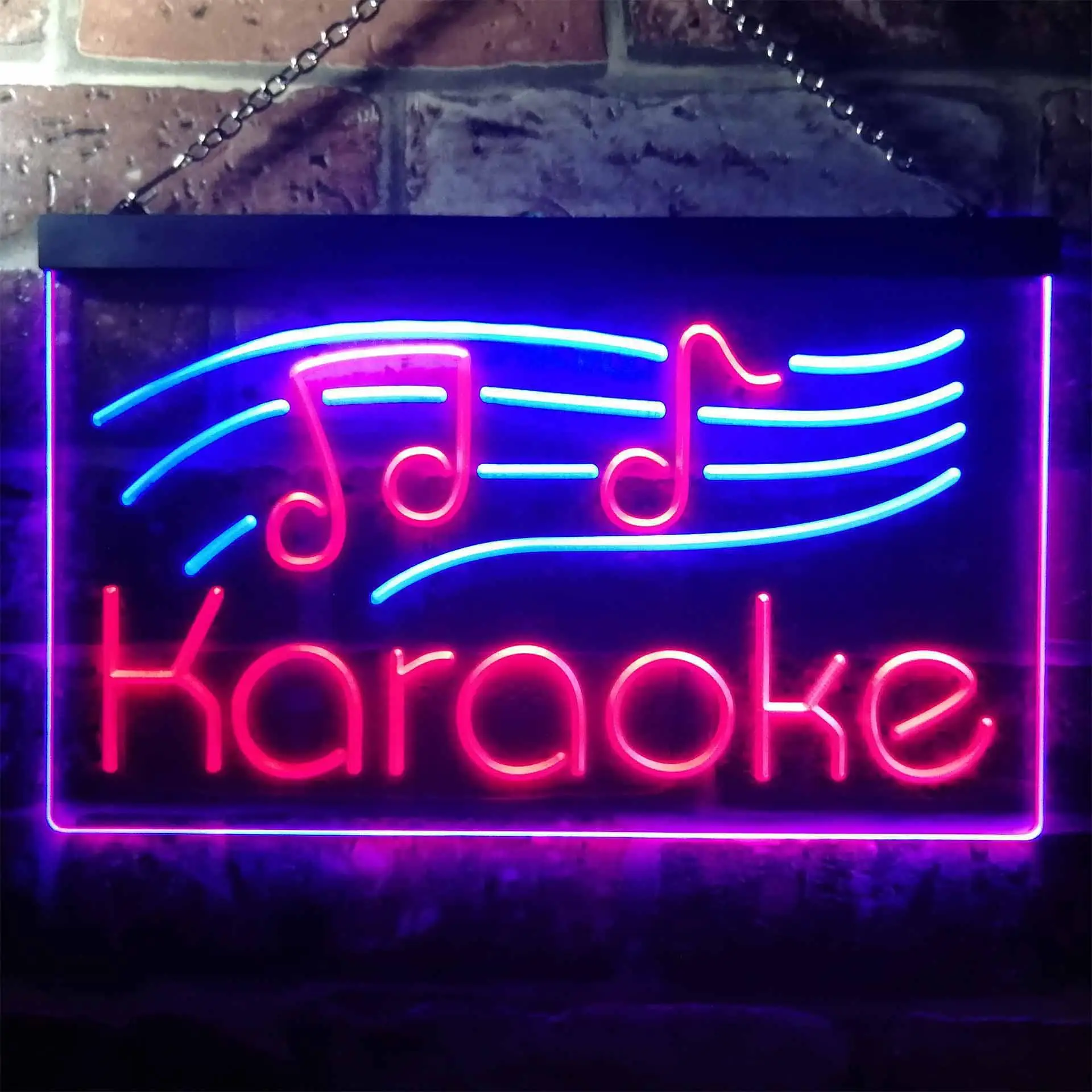 Karaoke Music Note Dual Color Led Neon Sign st6-i3164