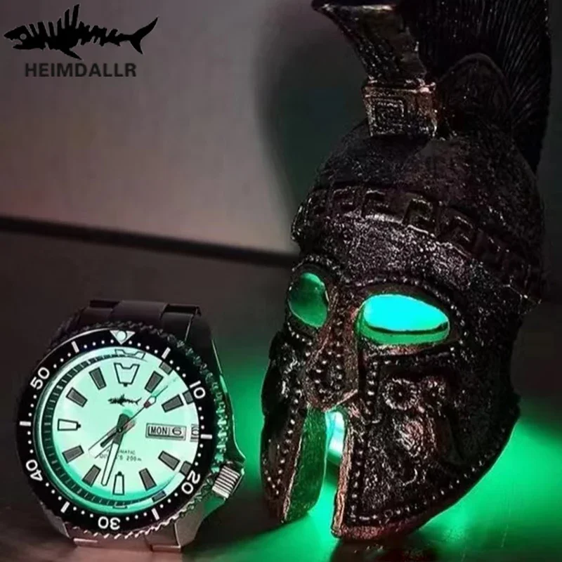 HEIMDALLR200M 방수 SKX007 다이브 시계 C3 모든 빛나는 316L 스틸 사파이어 크리스탈 42mm NH36 자동 기계식 남자 시계