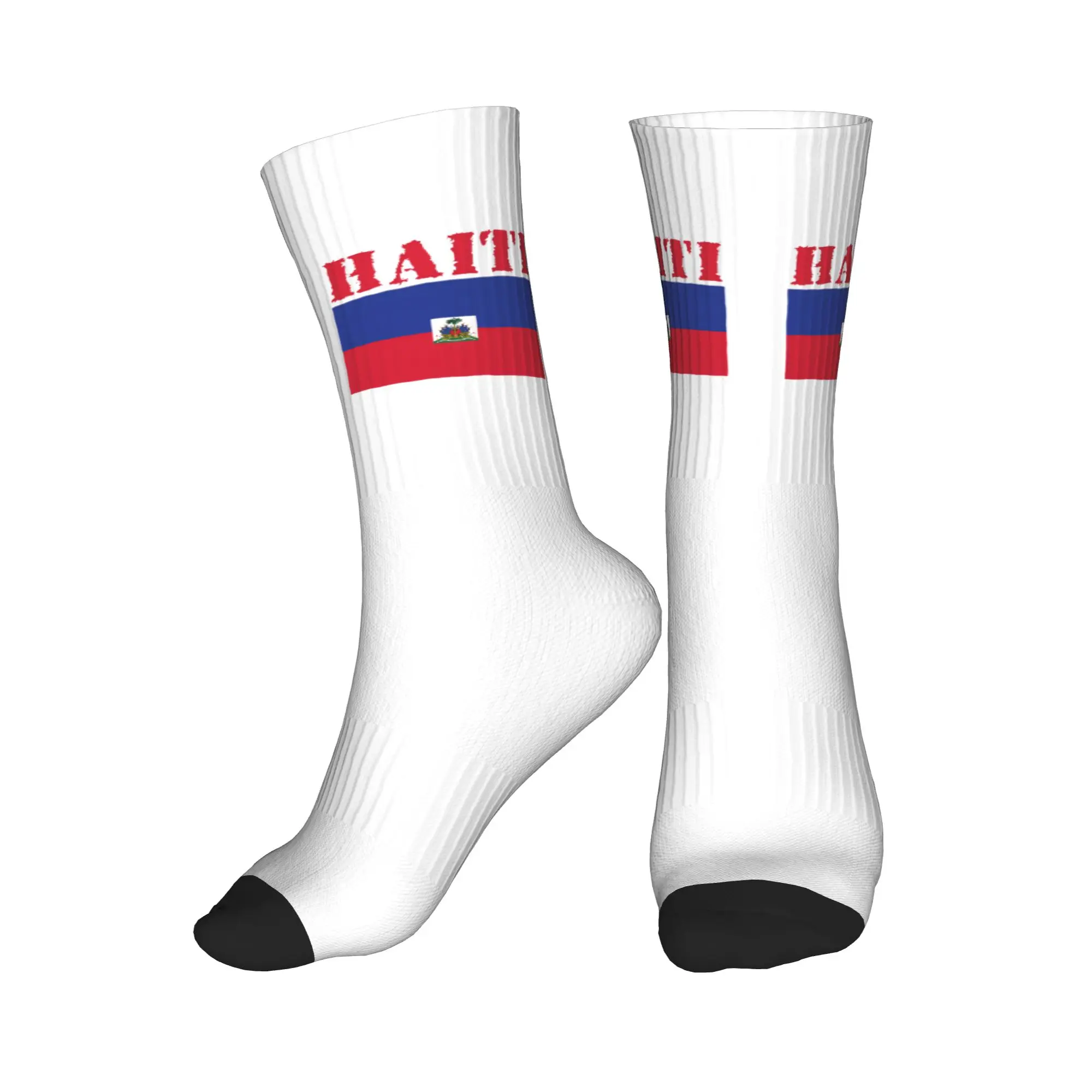 

Cute Print Haiti Flag Socks for Women Men Stretch Summer Autumn Winter Crew Socks
