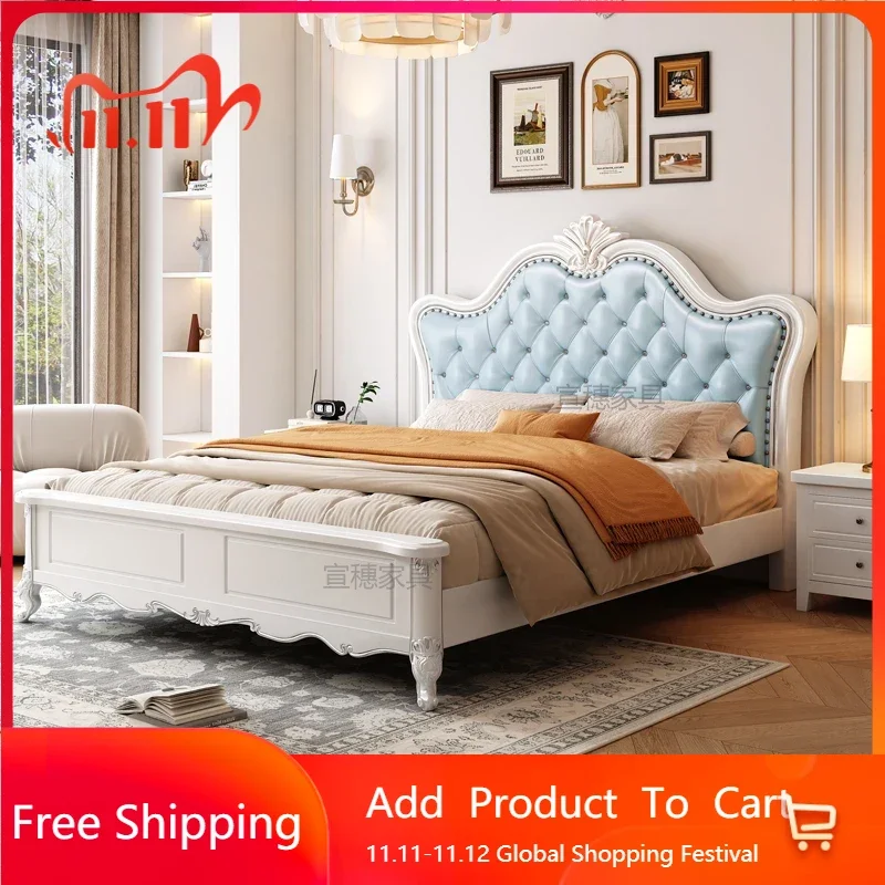 

Terrace Beige European Double Bed Japanese Modern Pliable Double Bed King Size Office Creative Beliche Postmodern Furniture
