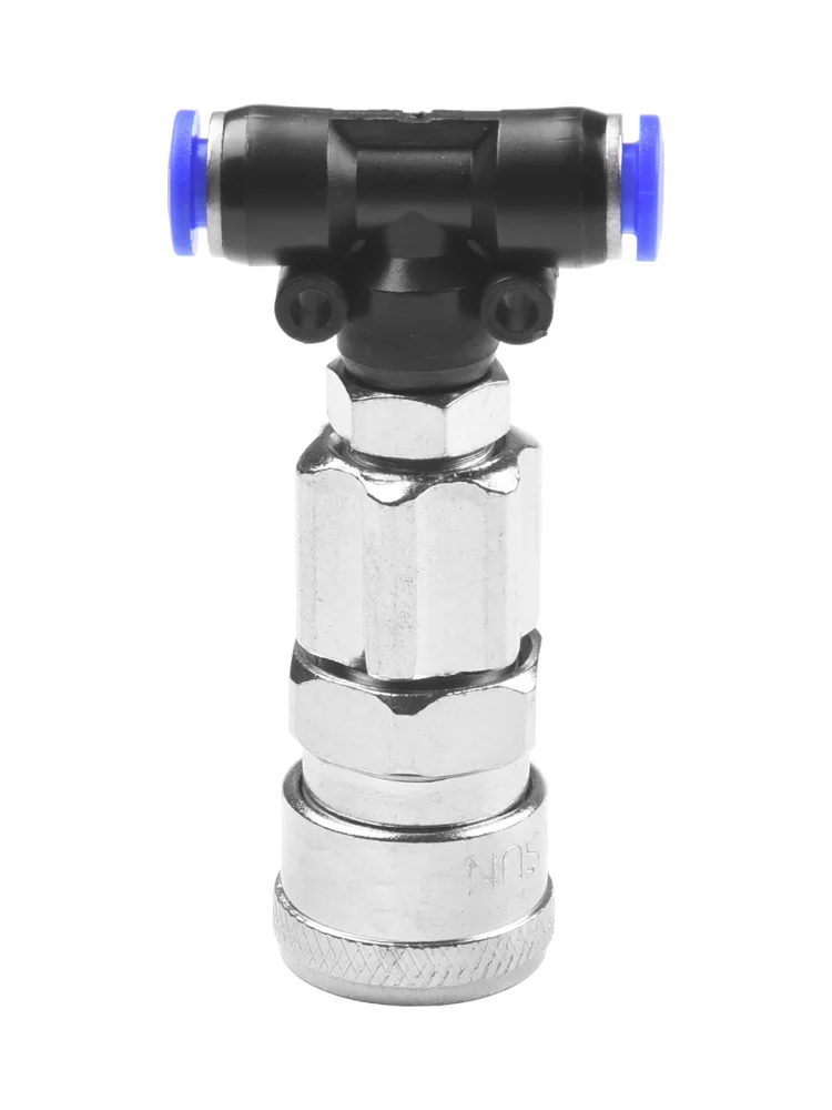 1pcs Three-way Straight Through Joint Pneumatic Tank Connector Pneumatic Fitting Metal Tools For Trucks And Trailers