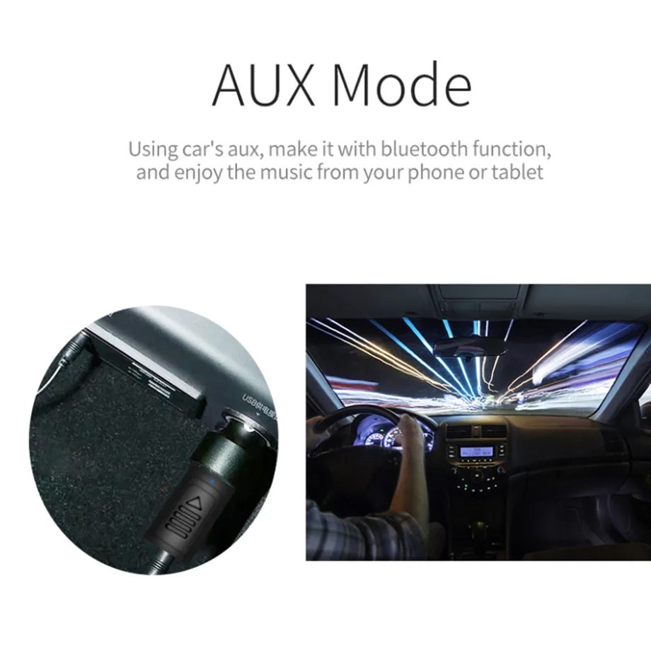 Grwibar-Mini Wireless USB Bluetooth 5.0 Adapter, 4 em 1, 3.5mm Jack, AUX, BT, Receptor de Áudio, Transmissor para Carro, TV, Alto-falante