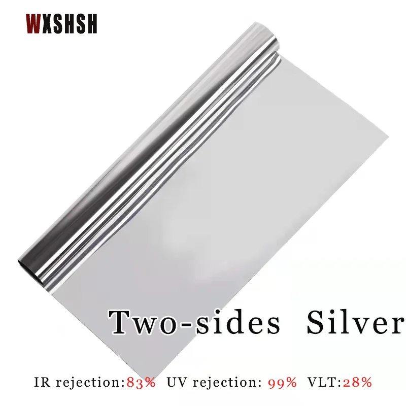 Thermal Insulation film fenetre anti regard adhesive vinyl roll Anti-UV Sun-Blocking stained glass suncatcher Silver Color 4m