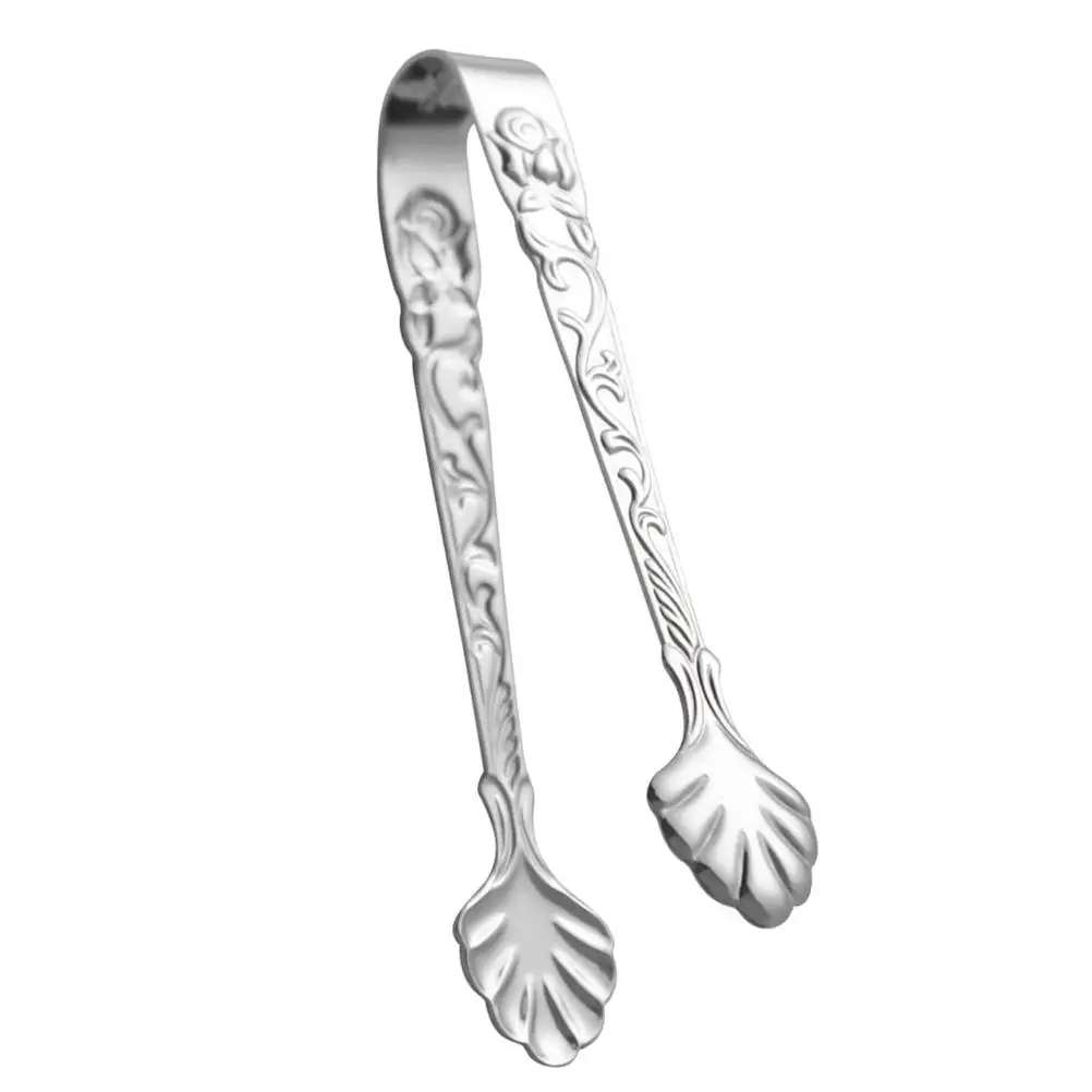 

Stainless Steel Rose Ice Tongs Sugar Cube Food Tool Vintage Bar Kitchen Gadgets Practical Design Easy Hold Operate Mini Clip