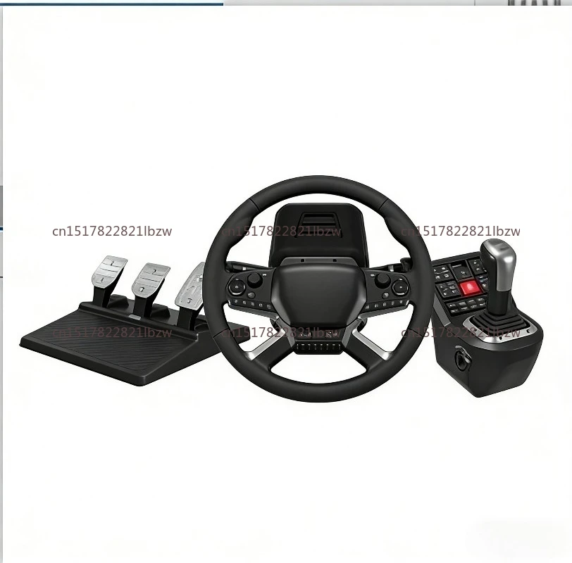 Force Feedback Steering Wheel for Truck Simulator PC Gaming Racing Simulation with Pedals