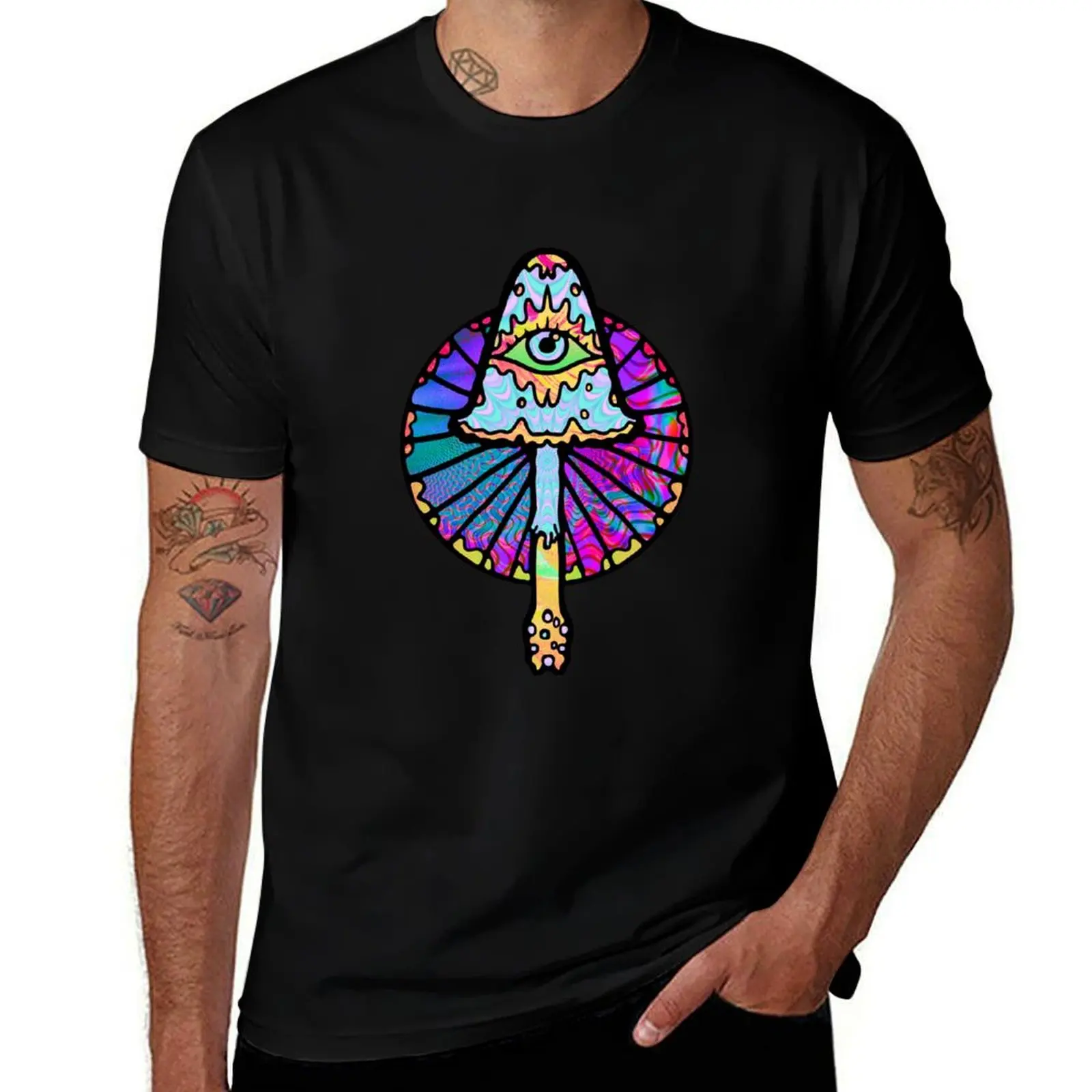 Third Eye Shroom Wild Eyes T-Shirt Plus Size Solid Color T-Shirt