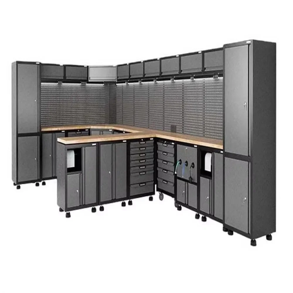 Goshen  Tool Cabinet Heavy Duty Workshop Mechanic Garage Cabinets Storage Stainless Steel  Workbench