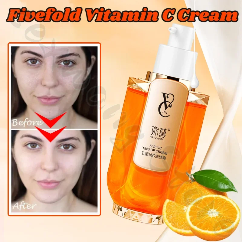 Five VC Plain Cream Concealer Isolation Brightening Skin Makeup Front Milk 4 in 1 Skin Whitening Cream 50g Primer Makeup
