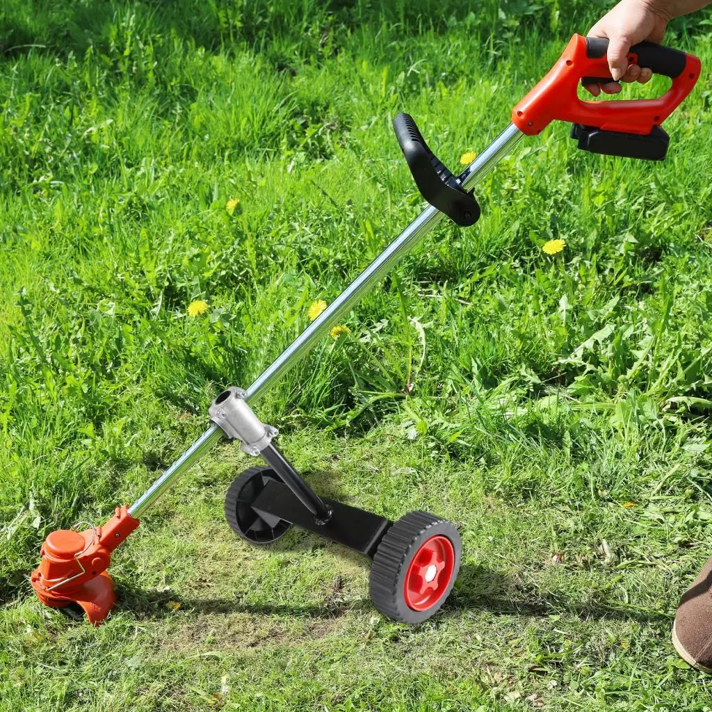 Trimmer Wheels Attachment Height Adjustable Support for Grass Trimming Machine Lawn Edge Cutter for Yard Care