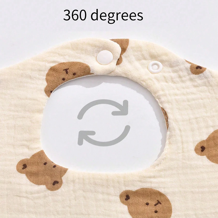 4 Stück besonders weiche und bequeme Baby-Lätzchen, geeignet für Babys im Alter von 0–3 Jahren, mit Druckknopfverschluss, waschbar – maschinenwaschbar, wasserdichte Lätzchen aus Mullstoff für Neugeborene, ideal als Geschenk zur Babyparty, besonders weiche Lätzchen für Herbst und Winter. – Detail 7
