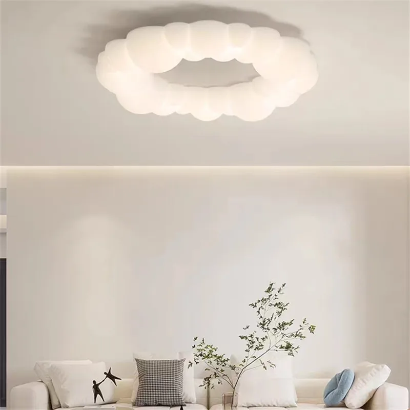 Imagem -02 - Nordic Cloud Round Led Ceiling Light Lâmpada Moderna Lâmpada de Bolha Sala de Estar Quarto Quarto de Criança Home Art Decor Crianças