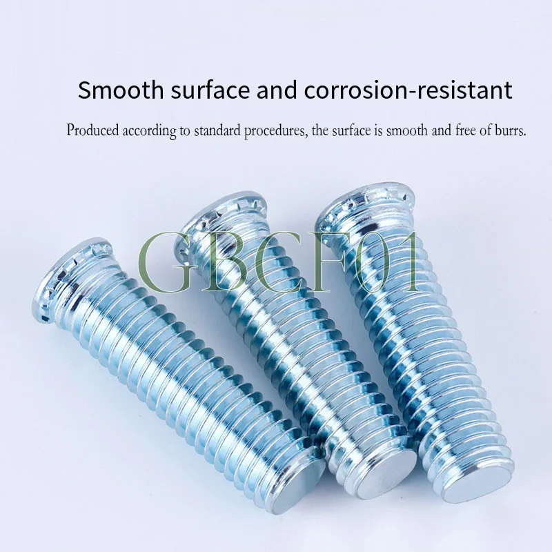 Carbon Steel Clinch Screws FH Blue-White Zinc M2.5 M3 M4 M5 M6 M8 Eco-Plated Rivet Screws Fastener Set