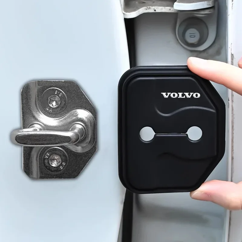 4 قطعة هلام السيليكا قفل باب السيارة غطاء حماية مشبك غطاء مكافحة الصدأ اكسسوارات لفولفو XC90 V90 V60 XC60 V40 S80 S60 C40 XC40