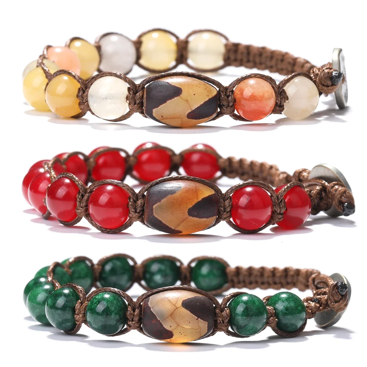 

Wealth Bracelet Gzi Bead Tibetan Bracelet Natural Stone 8mm Beads Red Sandalwood Rosary Healing Meditation Women Men Bracelet
