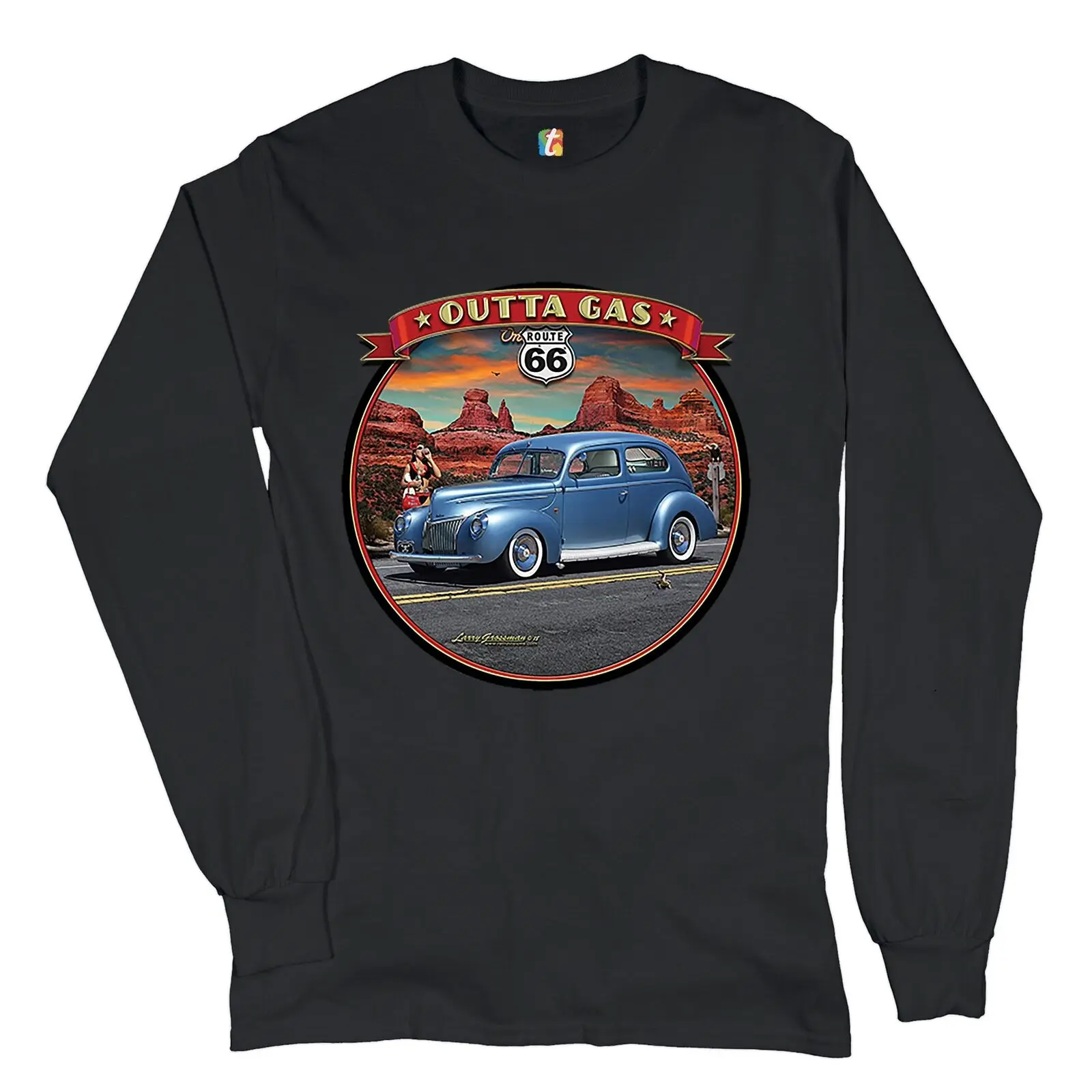 

Outta Gas on Route 66 Long Sleeve T-shirt The Mother Road Retro Vintage