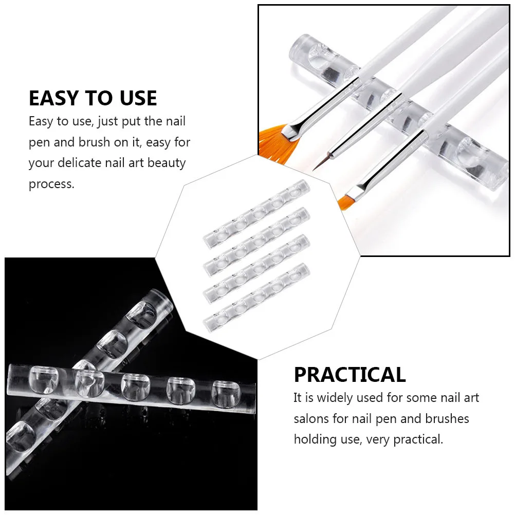 Brush Storage Stand Nail Holders Pen Manicure Rack Clear Display Plastic Beauty Pen-holder Art Brushes