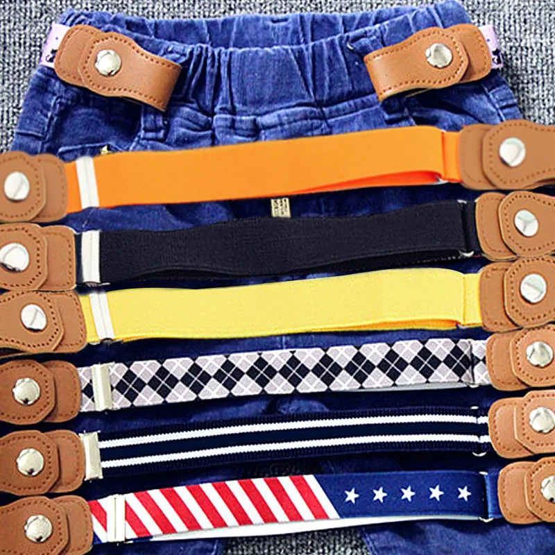 Children Kids Stretch Waist Belt Buckle Free Jeans Waistband Anti Deduction Belts Adjustable Boys Girls Elastic