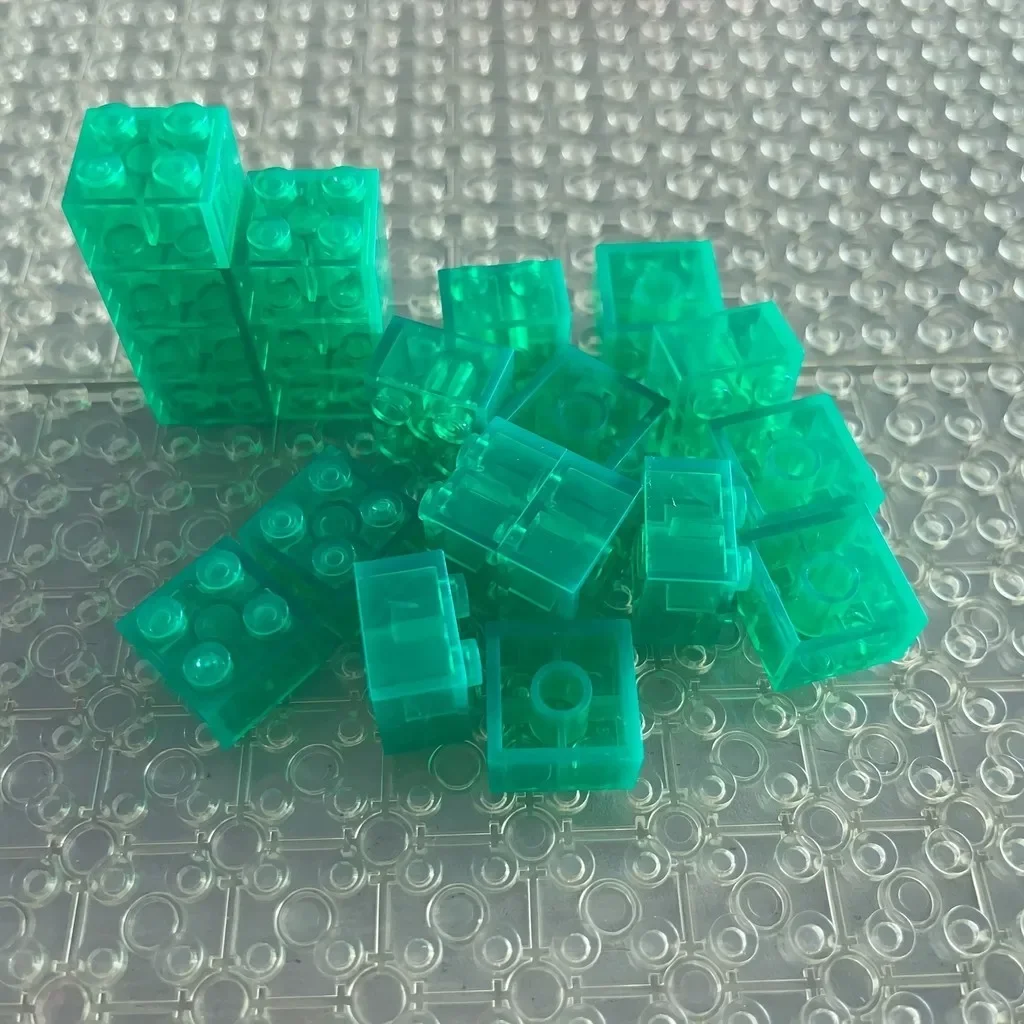 20pcs Transparent Clear Brick 2x2 Building Block MOC Parts Toys For Children DIY House Waterfall Compatible 3001 3003