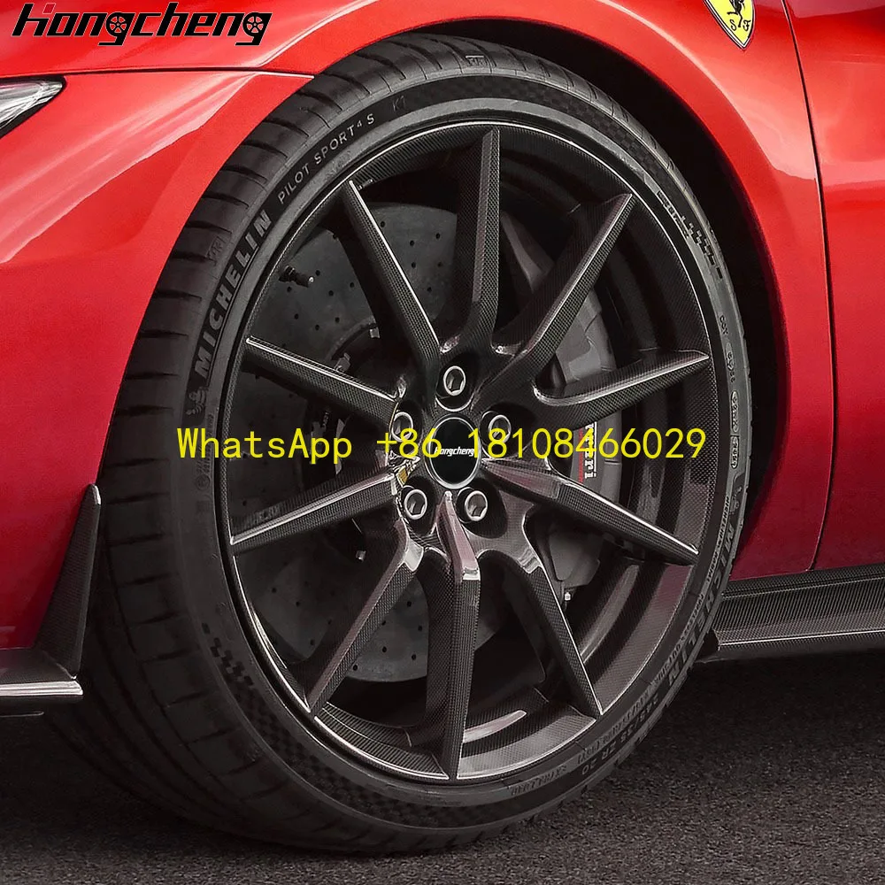 

Цельный обод с глянцевой отделкой, 20-дюймовые колеса из углеродного волокна для Ferrari 488 Pista и 488 Pista Spider