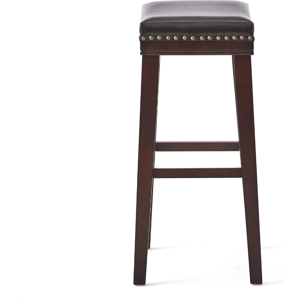 Taburete de bar, marrón + marrón oscuro