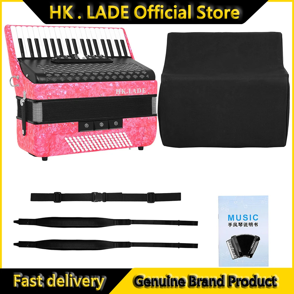 

HK.LADE AH-200 Accordion 37 Keys 96 Bass Multi-register Accordion with Bag Keyboard Instrument for Grading Performance/Teaching
