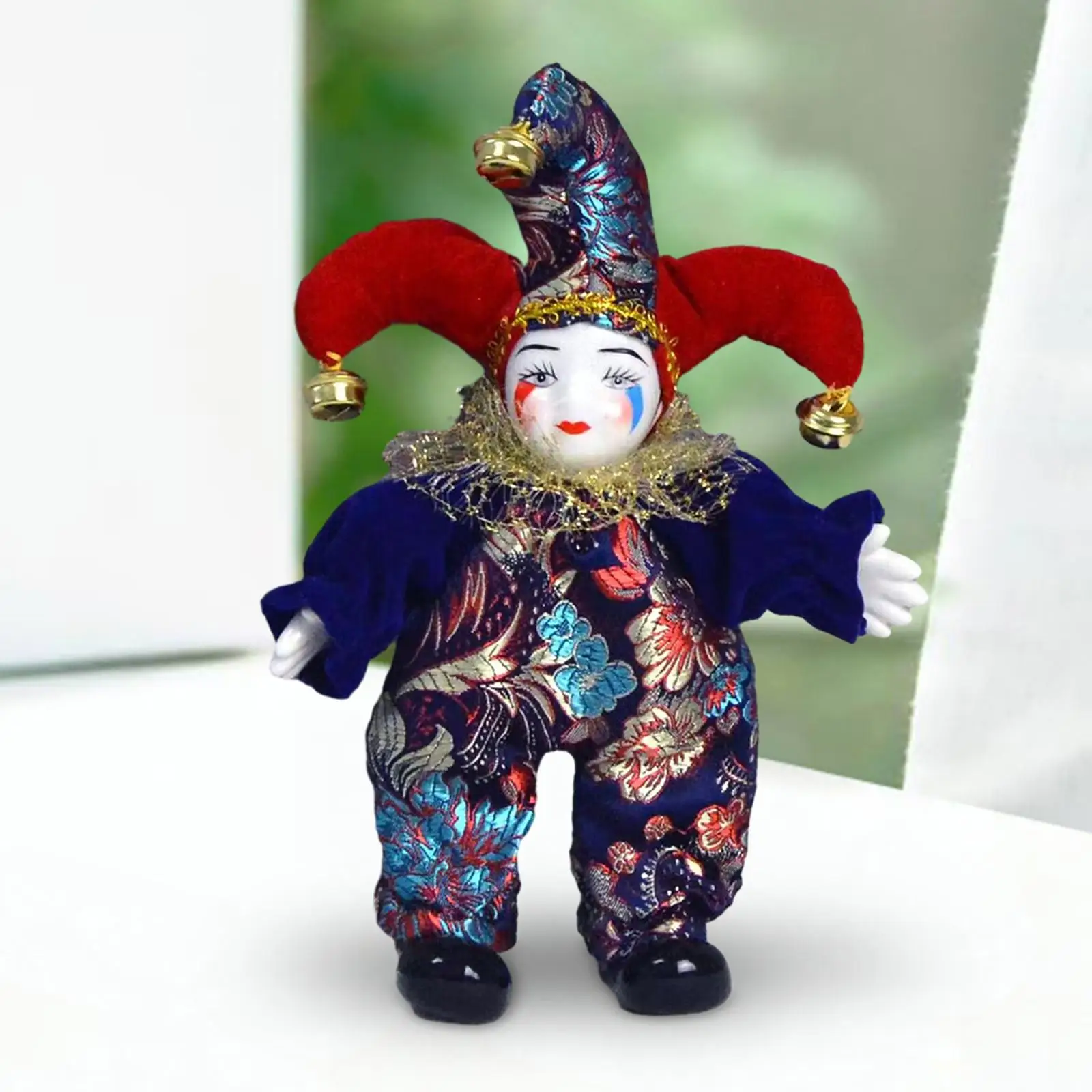 Clown Doll Funny Collections Toy Jester Doll Porcelain Triangel Doll for Festival Birthday Souvenirs Party Favor Arts Crafts