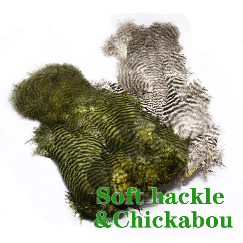 

premium fly tying soft hackle with chickabou feather perfect barring soft hen saddle&grizzly wooly bugger marabou feather assort