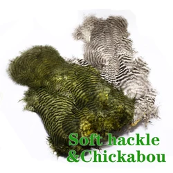 premium fly tying soft hackle with chickabou feather perfect barring soft hen saddle&grizzly wooly bugger marabou feather assort