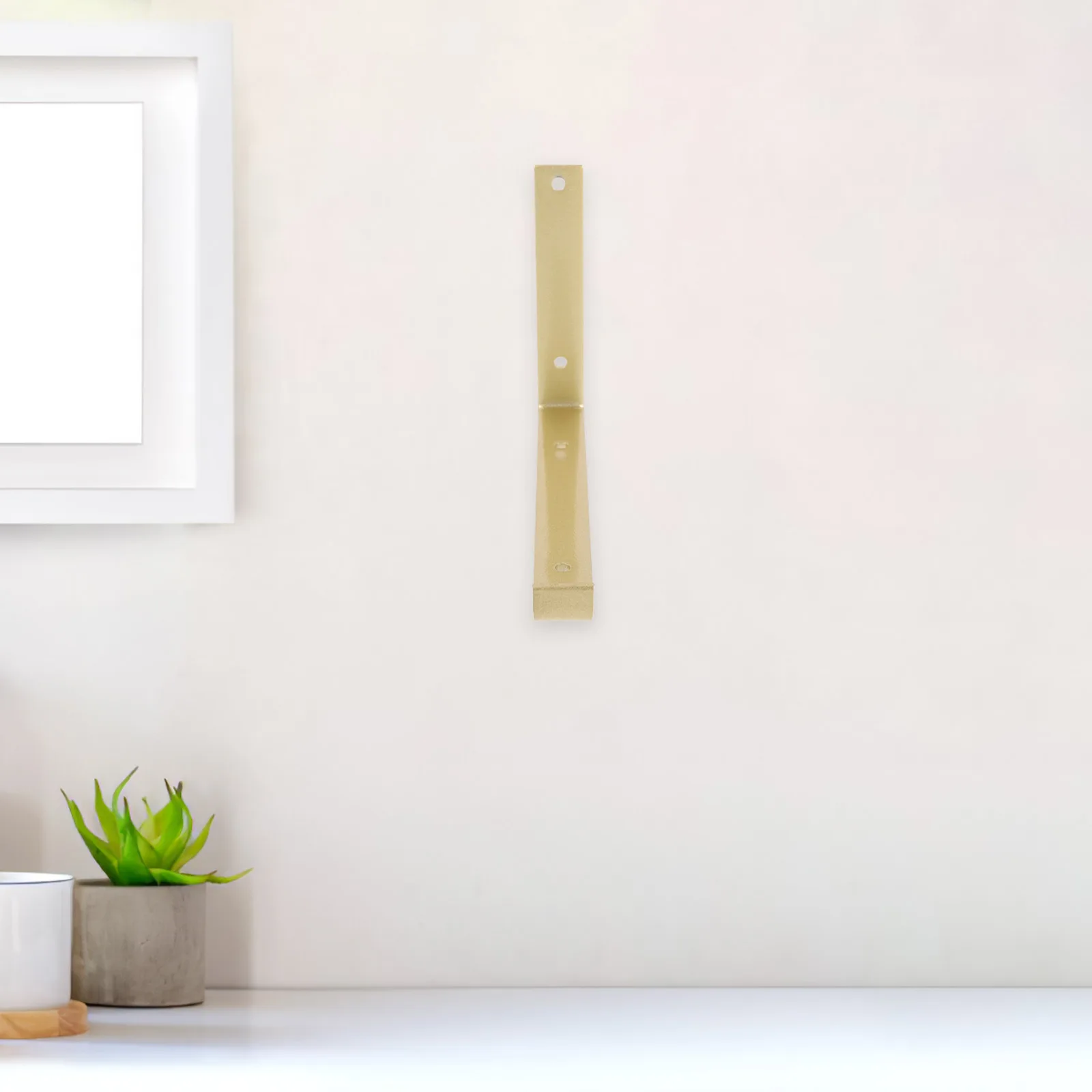 

Thickened Iron Art Bracket 20cm Golden Single reversible dual-purpose mount heavy duty floating shelf for wood