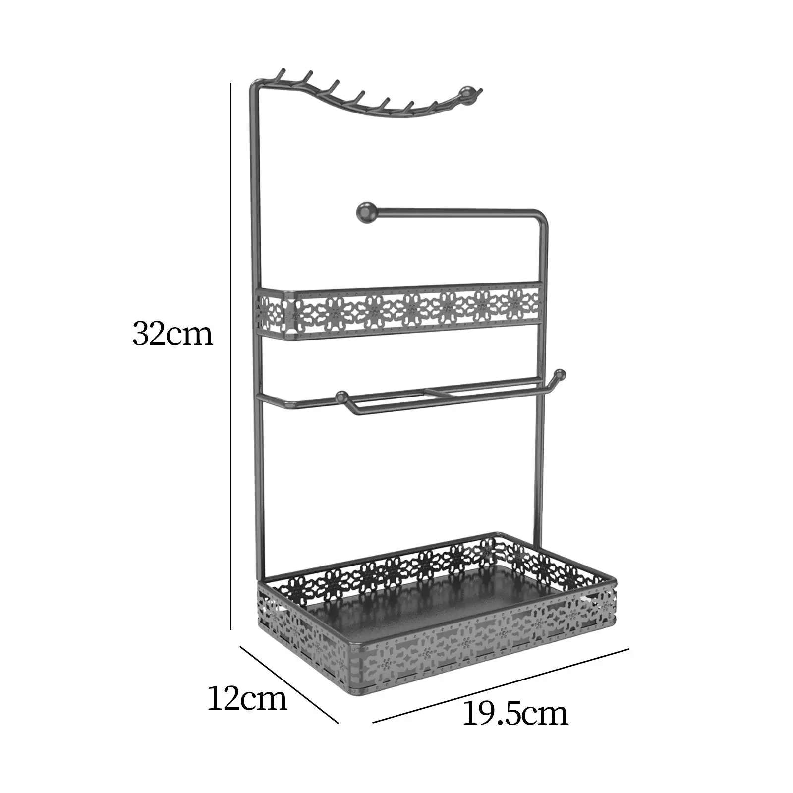 Soporte de joyería multiusos, Base estable de Metal, elegante, multicapa, para escaparate, tienda de escritorio, anillos de tocador para el hogar