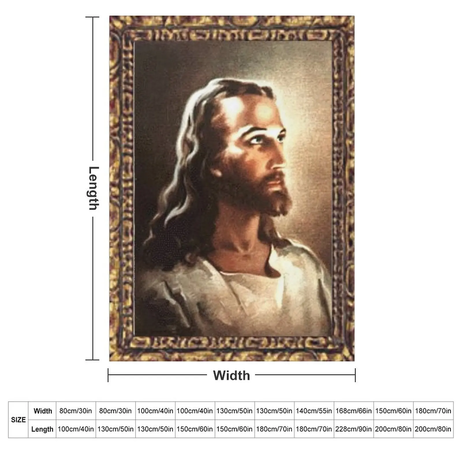 WARNER SALLMAN'S JESUS FRAMED Throw Blanket Designers Custom Soft Beds Warm Luxury Designer for babies Blankets
