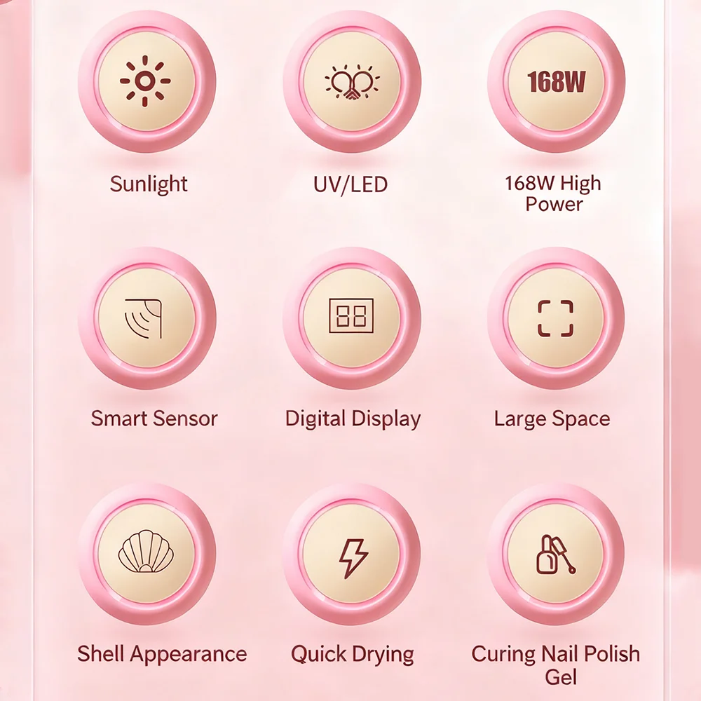 168w ハイパワーネイルランプ、36個の高輝度LEDビーズ搭載、UV LEDブラックライト、無料プロサロンネイルポリッシュ乾燥ツール