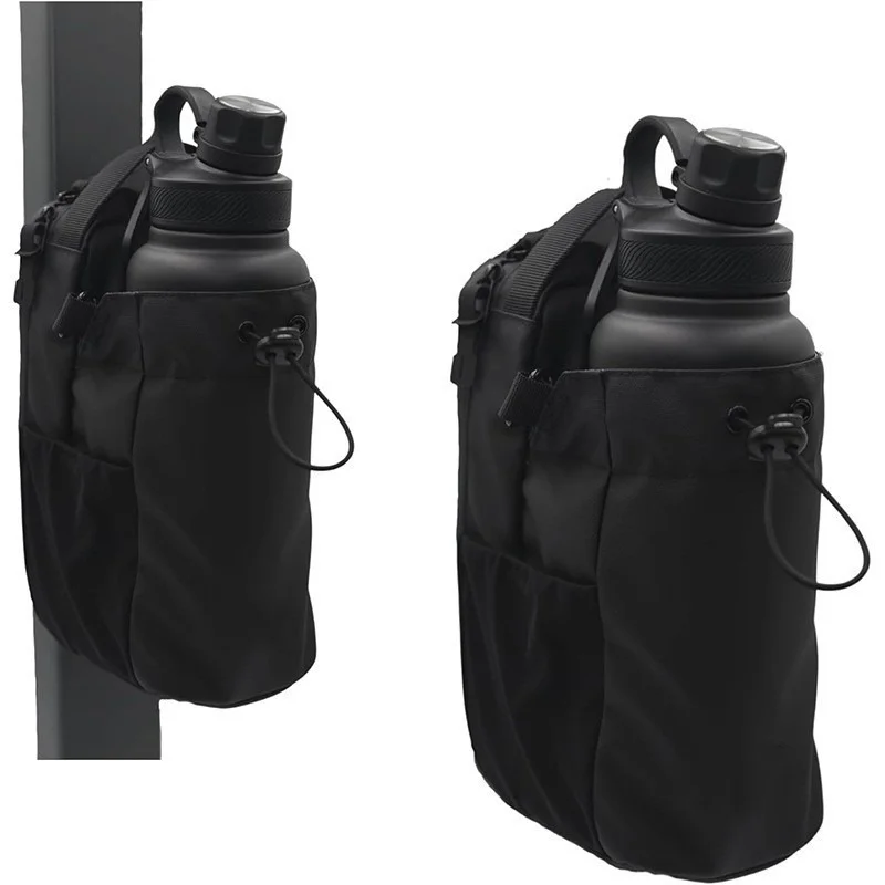 Powerful magnetic water bottle bag, portable water bottle hanging bag for gym exercise, large-capacity water cup bag