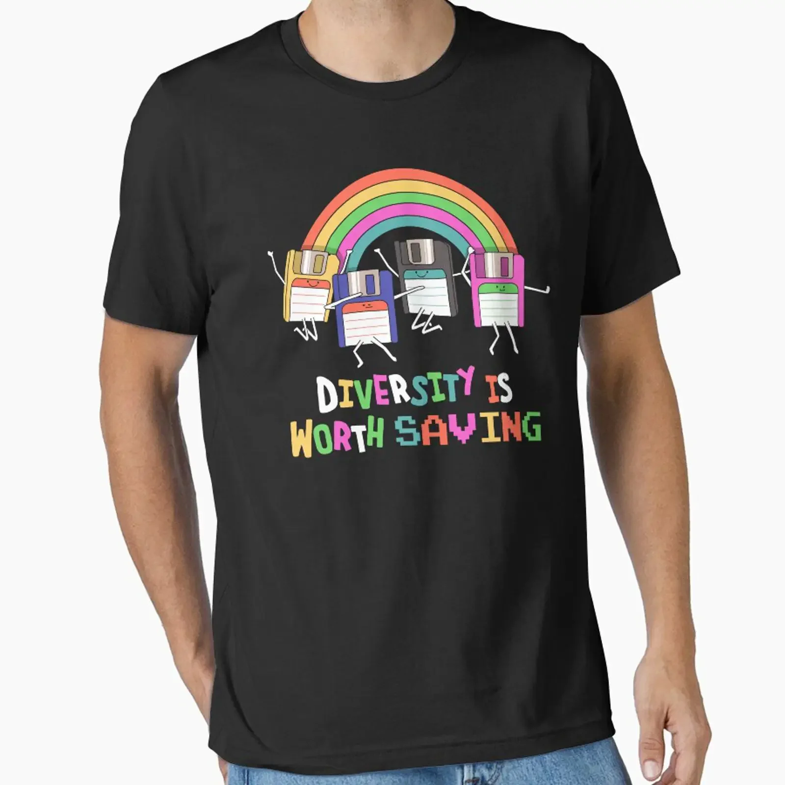 Diversity Is Worth Saving Pro Computer IT Tech Essential T Shirt vintage Washed Casual graphic Soft Stretched