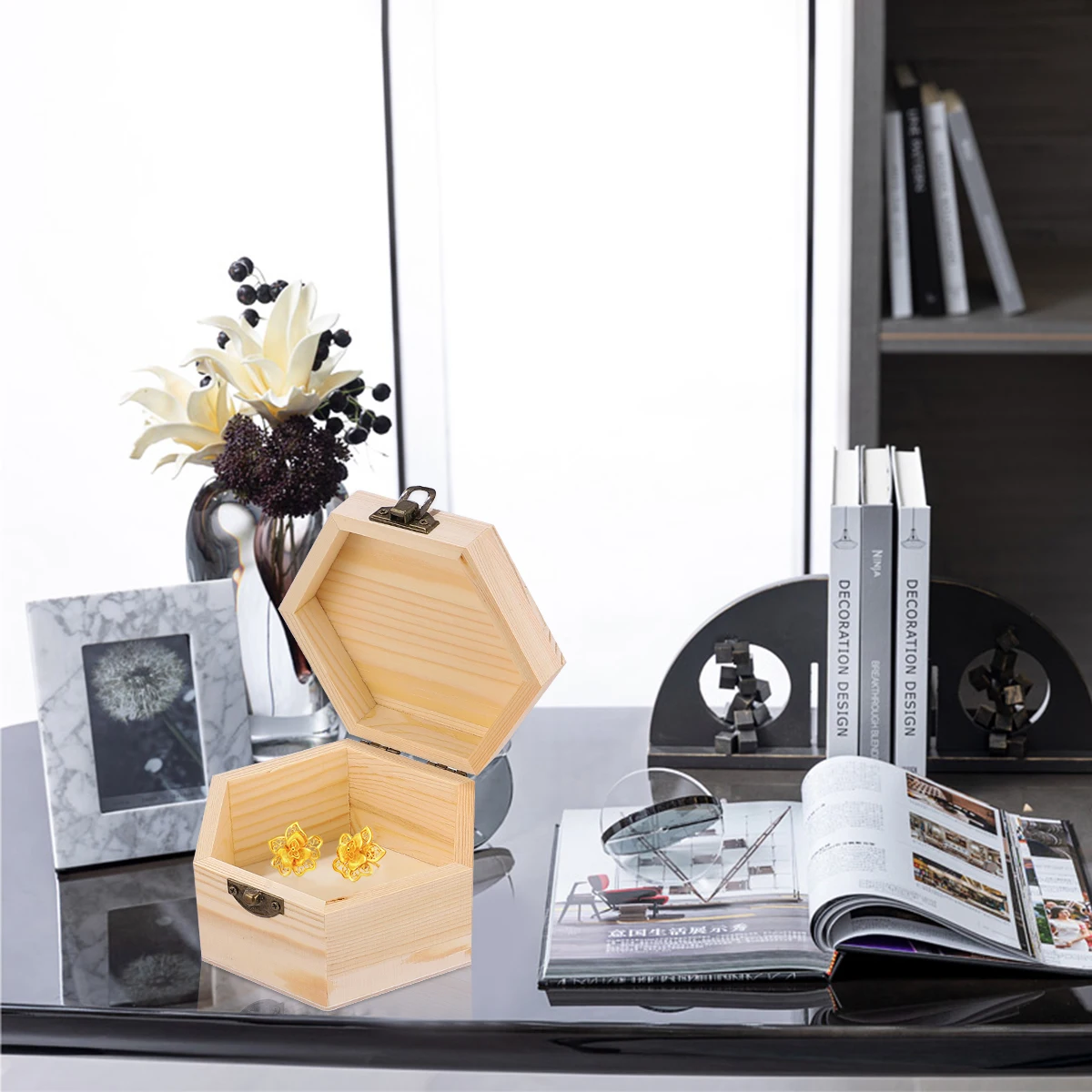 

1Pcs Premium Wooden Jewelry Box Small Volume Drawer Closet Organizer Perfect Gift for Friends Families Storage Container