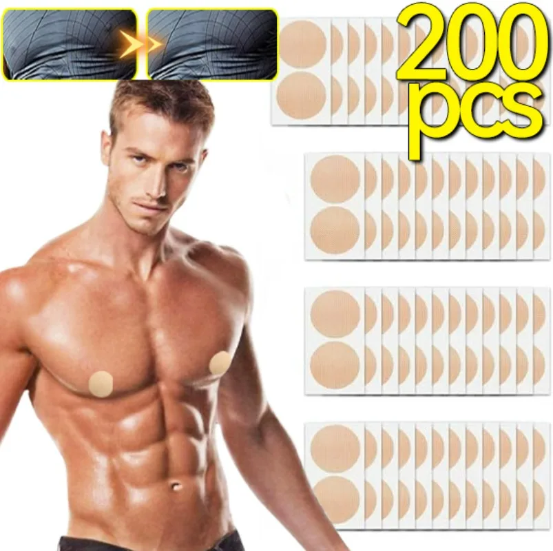 2/200Pcs Self-Adhesive Men Nipple Cover Disposable Waterproof Invisible Shirts Tights Anti-bulge Nipple Sticker Breathable Pads