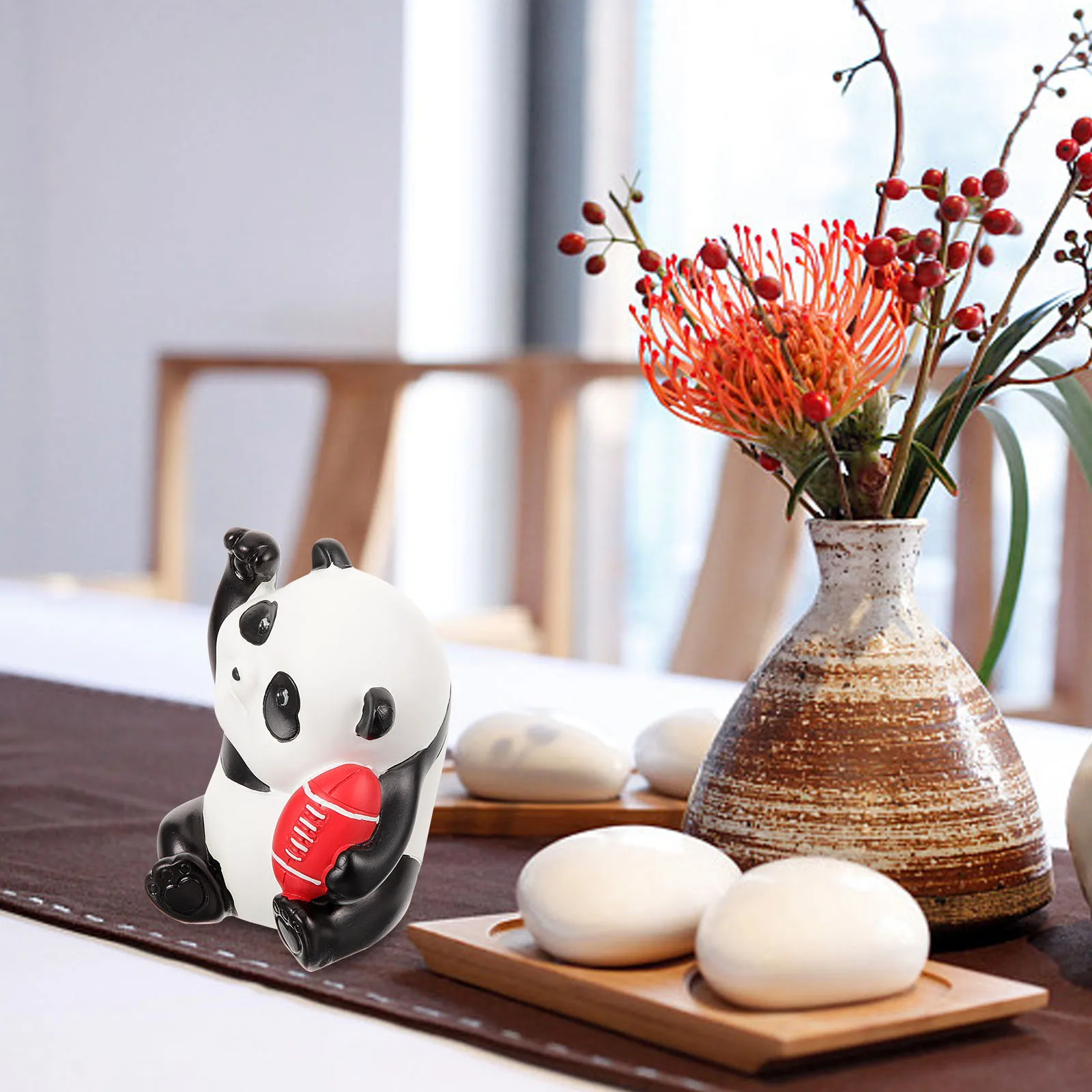 

Panda Figure Animal Desktop Decoration Cartoon Realistic Adorable Figurine Synthetic Resin Cute Statue Pandas