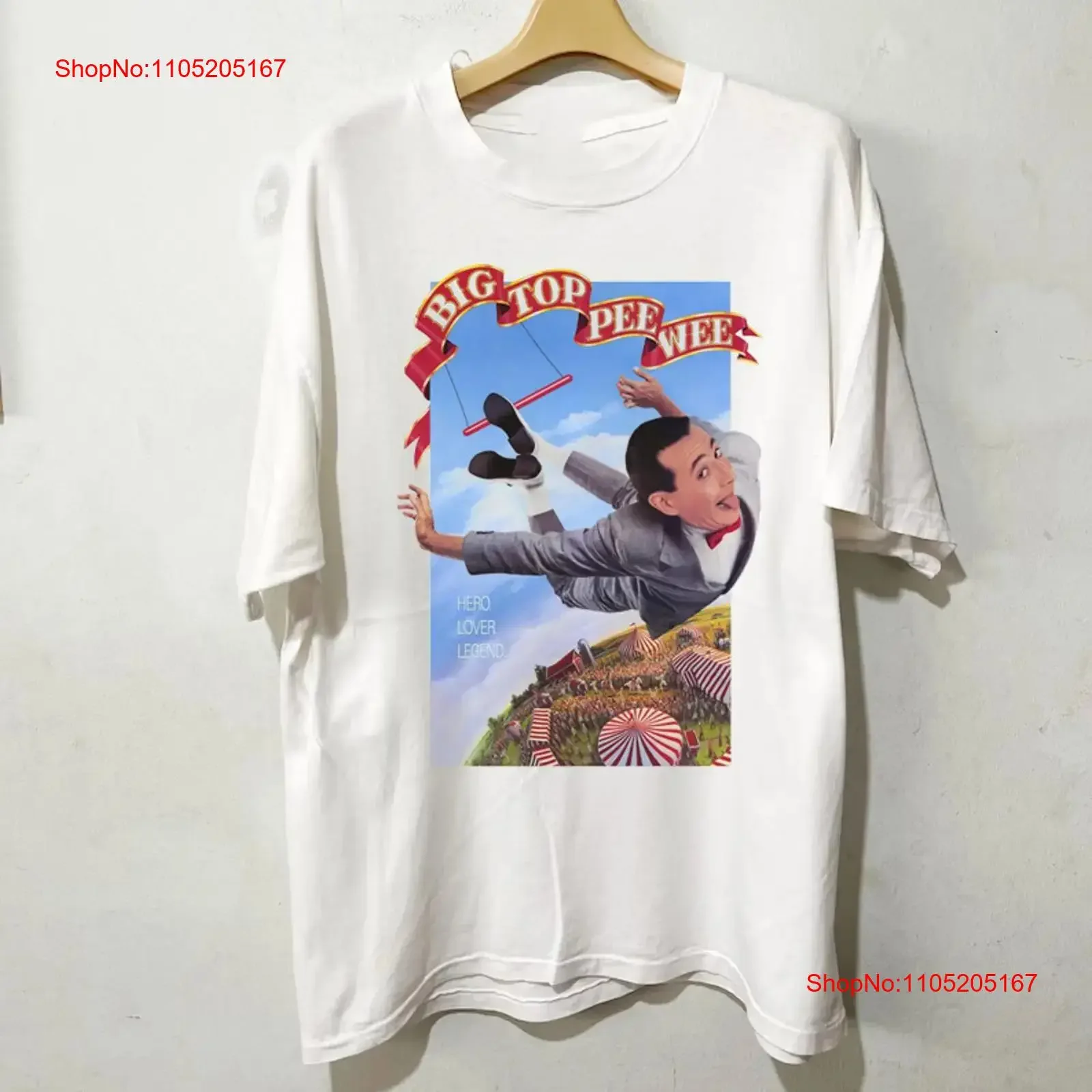 Pee Wee Herman HOT NEW poster white T shirt All sizes XB581 vintage Washed Versatile graphic Stretched Unisex Slightly